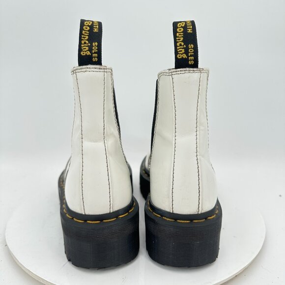 Dr Martens 2976 Quad Women Size 7 White Leather Platform Side Elastic Boot - Picture 5 of 11